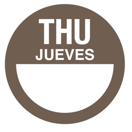 Dissolvable DaySpots - Thursday/Jueves 1 Circle White W/Brown